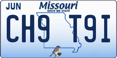 MO license plate CH9T9I