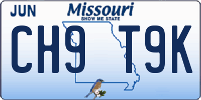 MO license plate CH9T9K