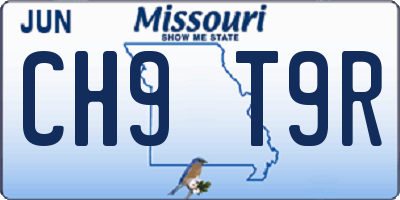 MO license plate CH9T9R