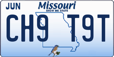 MO license plate CH9T9T