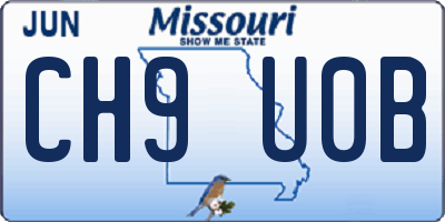 MO license plate CH9U0B