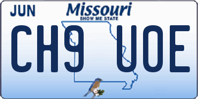 MO license plate CH9U0E