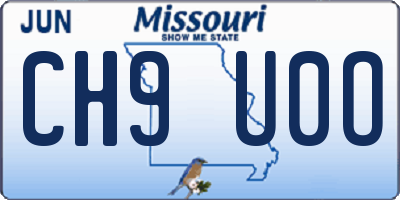 MO license plate CH9U0O