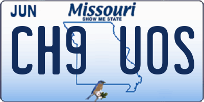 MO license plate CH9U0S
