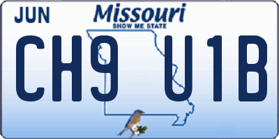 MO license plate CH9U1B