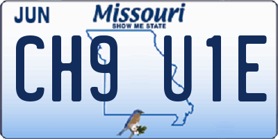 MO license plate CH9U1E