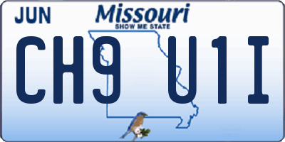 MO license plate CH9U1I