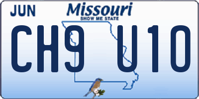 MO license plate CH9U1O