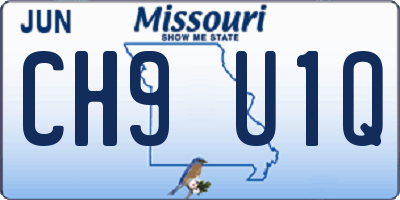 MO license plate CH9U1Q