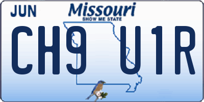 MO license plate CH9U1R