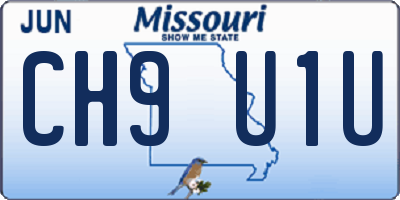 MO license plate CH9U1U