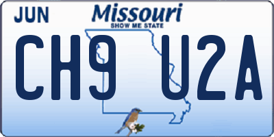 MO license plate CH9U2A