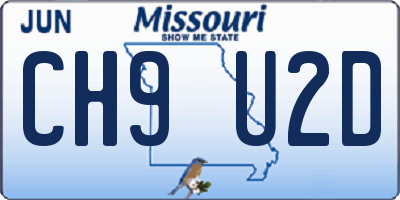MO license plate CH9U2D