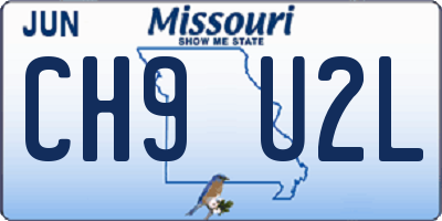 MO license plate CH9U2L