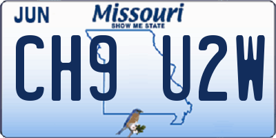 MO license plate CH9U2W