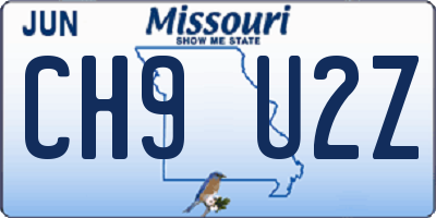 MO license plate CH9U2Z