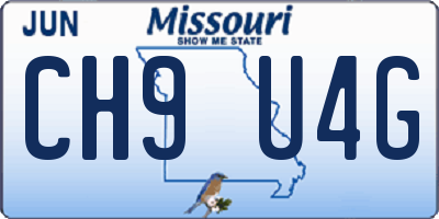 MO license plate CH9U4G
