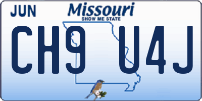 MO license plate CH9U4J