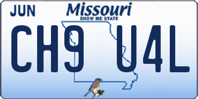 MO license plate CH9U4L