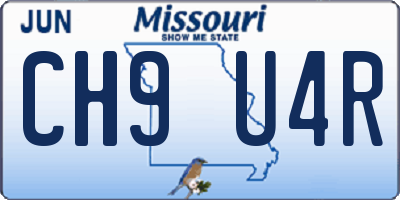 MO license plate CH9U4R