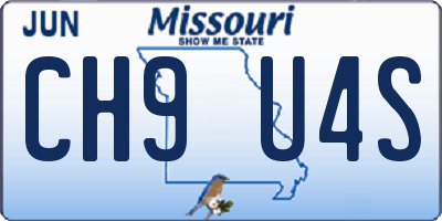 MO license plate CH9U4S