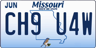 MO license plate CH9U4W