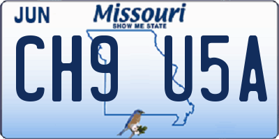MO license plate CH9U5A