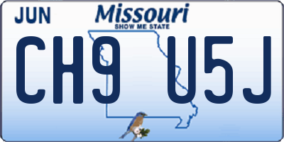 MO license plate CH9U5J