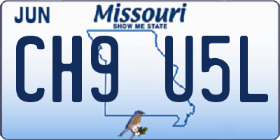 MO license plate CH9U5L