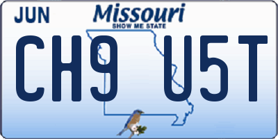 MO license plate CH9U5T