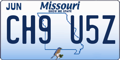 MO license plate CH9U5Z
