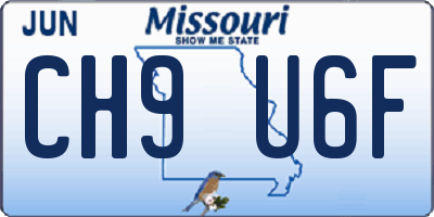 MO license plate CH9U6F