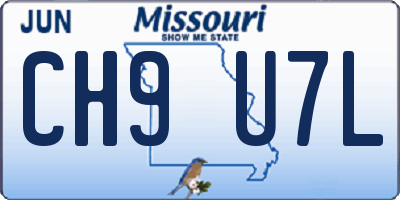 MO license plate CH9U7L