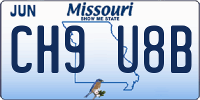 MO license plate CH9U8B