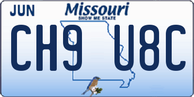 MO license plate CH9U8C