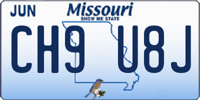MO license plate CH9U8J