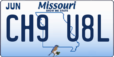MO license plate CH9U8L