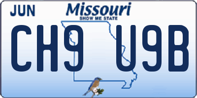 MO license plate CH9U9B