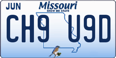 MO license plate CH9U9D