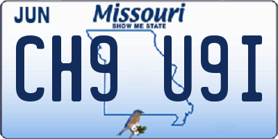 MO license plate CH9U9I