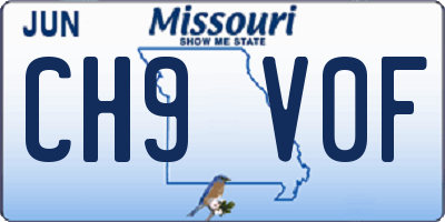 MO license plate CH9V0F