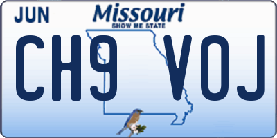 MO license plate CH9V0J