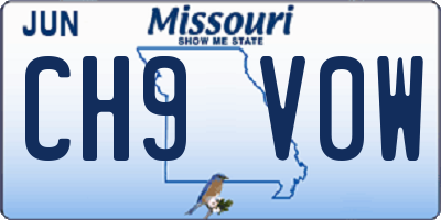 MO license plate CH9V0W
