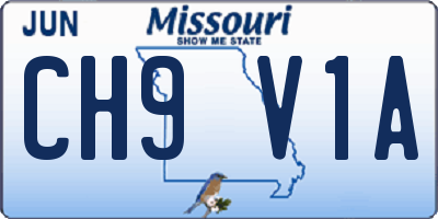 MO license plate CH9V1A
