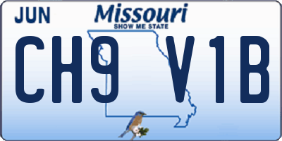 MO license plate CH9V1B