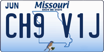 MO license plate CH9V1J