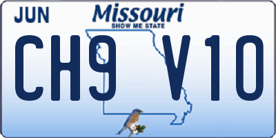 MO license plate CH9V1O