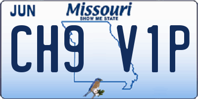 MO license plate CH9V1P