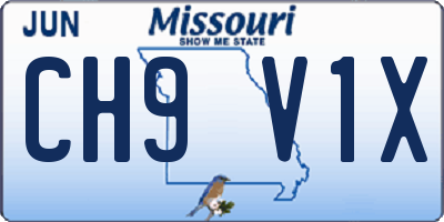 MO license plate CH9V1X