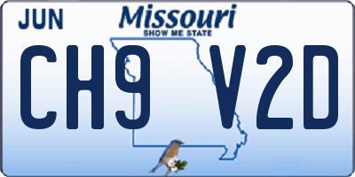MO license plate CH9V2D